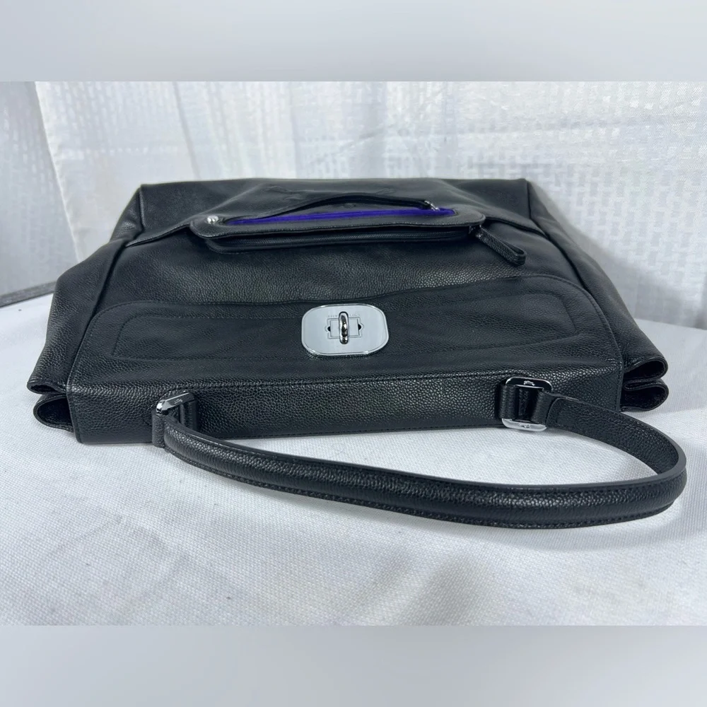 Longchamp Leather Turn-Lock Business Satchel Tote Made in France
